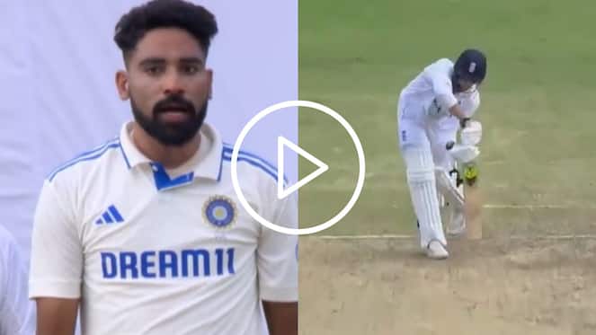 [Watch] Mohammed Siraj Shatters Tom Hartley's Off-Stump With A Perfect Delivery